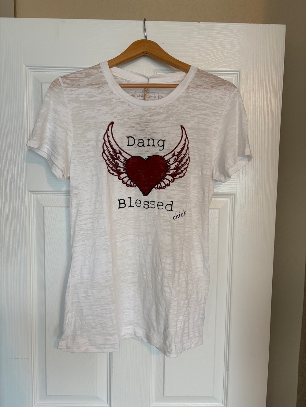 NWT Dang Chicks Blessed Burnout T-Shirt Tee Size XL Flirty Love Good Vibes R8